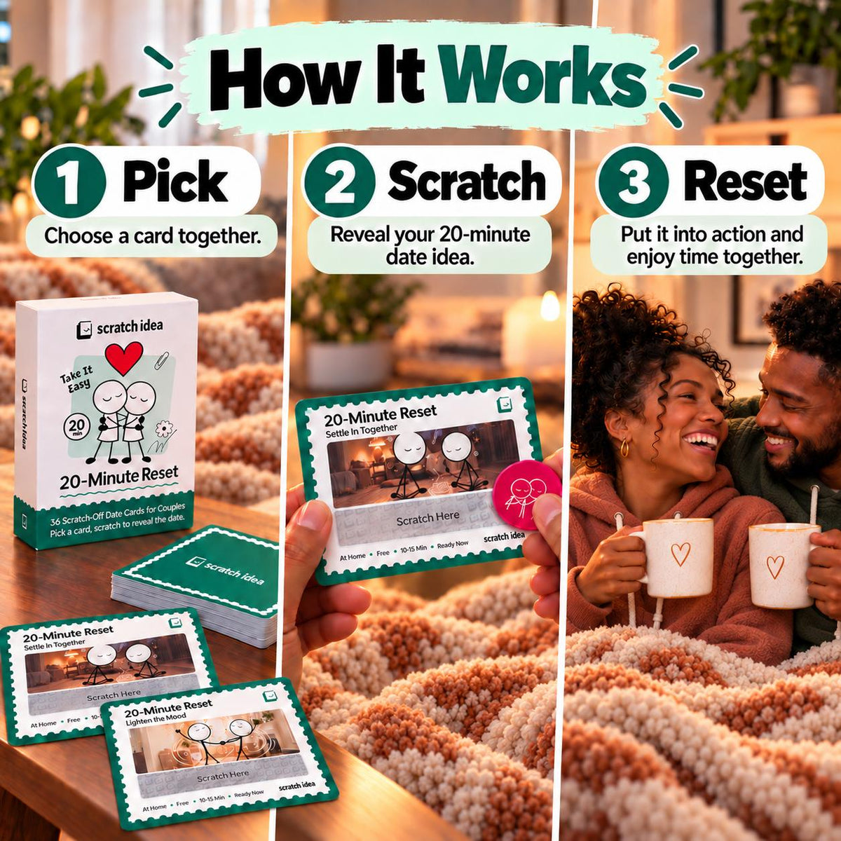 How 20-Minute Reset works: pick, scratch, reset