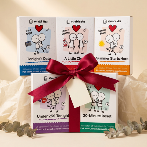 Complete 5 Edition Set: all five Scratch Idea boxes tied with a red ribbon as one gift