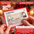 How an A Little Closer card works: scratch the panel, read setting, spend, time and prep