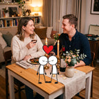 Couple talking over dinner on an A Little Closer date