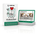 20-Minute Reset box beside a stack of scratch-off cards
