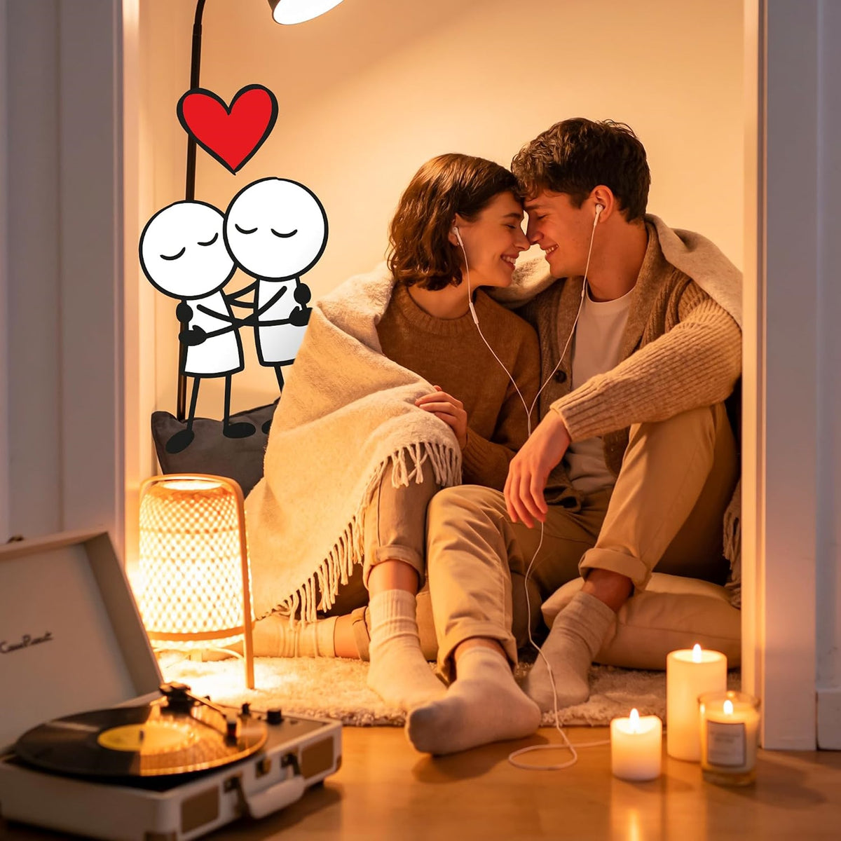 Couple cuddling by candlelight after a 20-Minute Reset