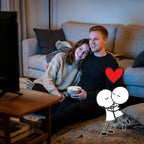 Couple relaxing on the sofa during a Tonight's Date movie night